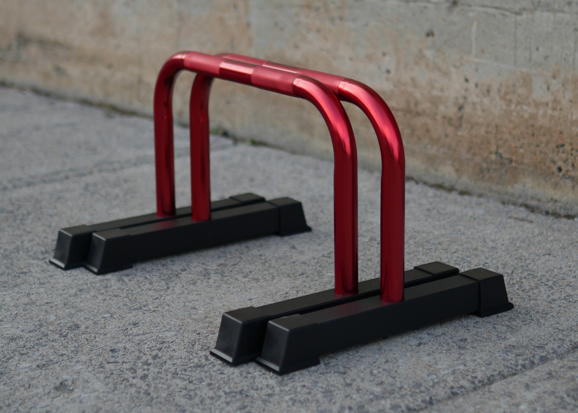 Red Chrome Parallettes (Lightweight Edition)